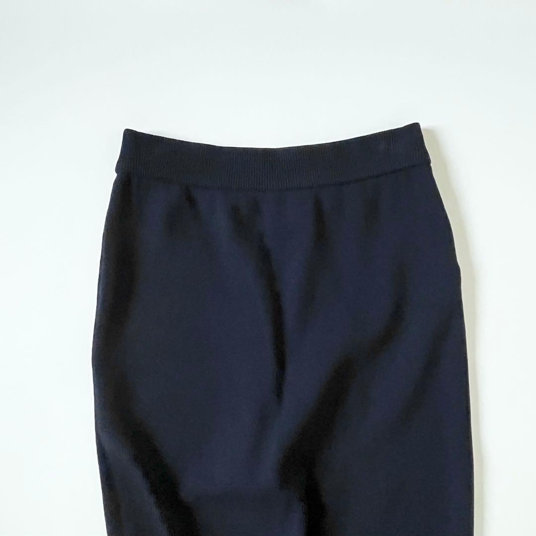 ドゥーズィエムクラス Diner B RIB タイトスカート ウール混ネイビー