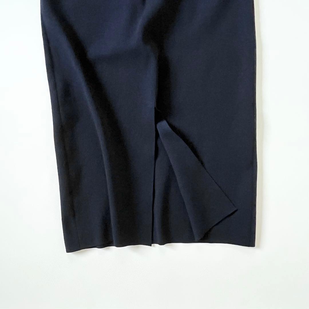 ドゥーズィエムクラス Diner B RIB タイトスカート ウール混ネイビー