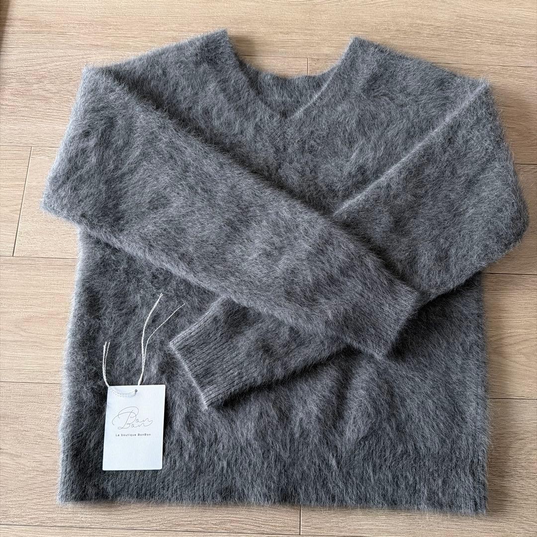 ヘアリーウールカシミヤ混ストレッチ前後2WAYニット ラブティック