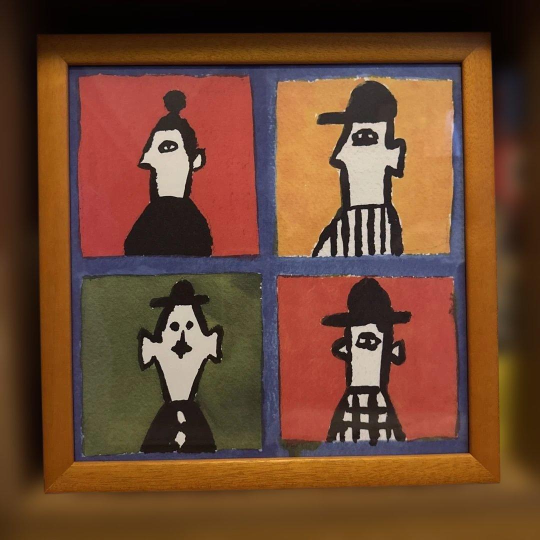 柚木沙弥郎　額絵「ひとびと」