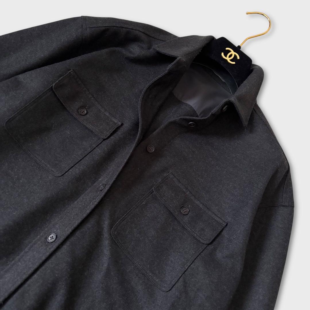 極美品 セオリーリュクス 洗える 圧縮ウール長袖シャツ Ribble Zumie