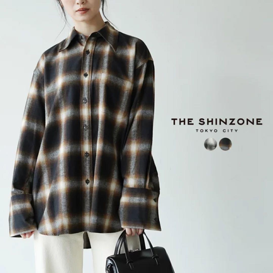 THE SHINZONE ダブル カフ チェック シャツ値下げ