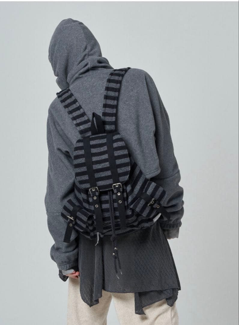 バッグ TENSEDANCE Wool stripe backpack_black