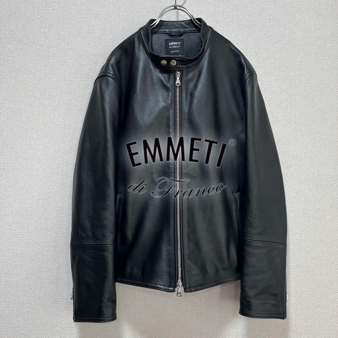 【極美品】EMMETI レザージャケット H UOMO ブラック 52 希少