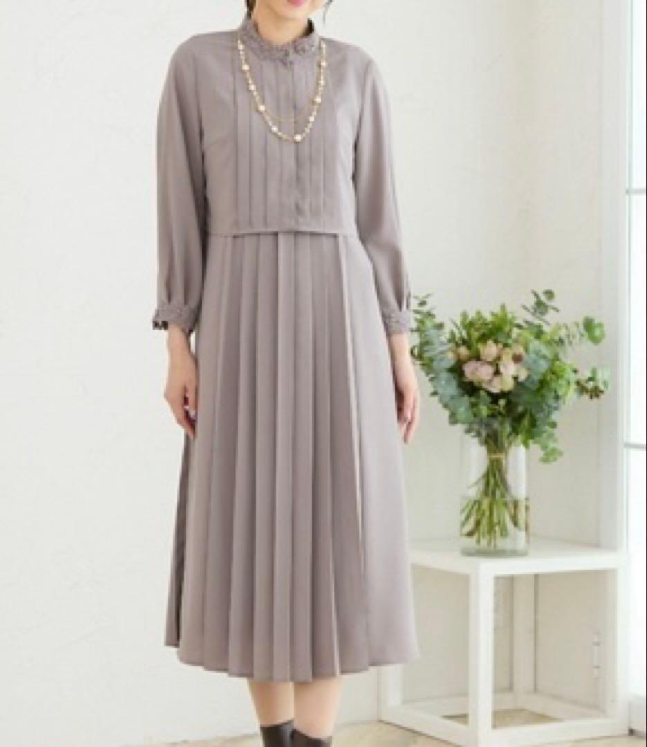 【美品】Rose Tiara フォーマルドレスセット 42 グレージュ