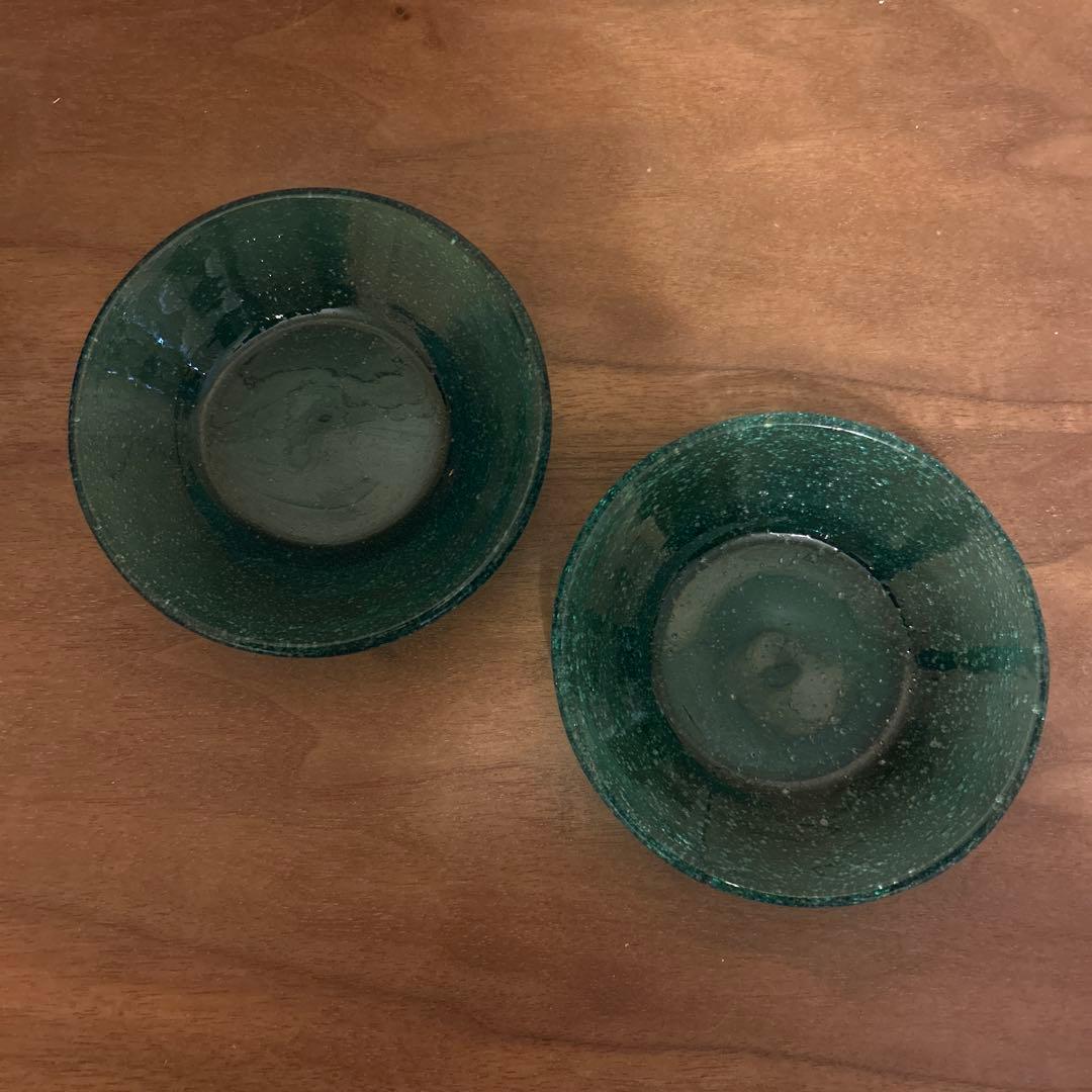 小谷眞三　倉敷ガラス　小皿12cm 2枚