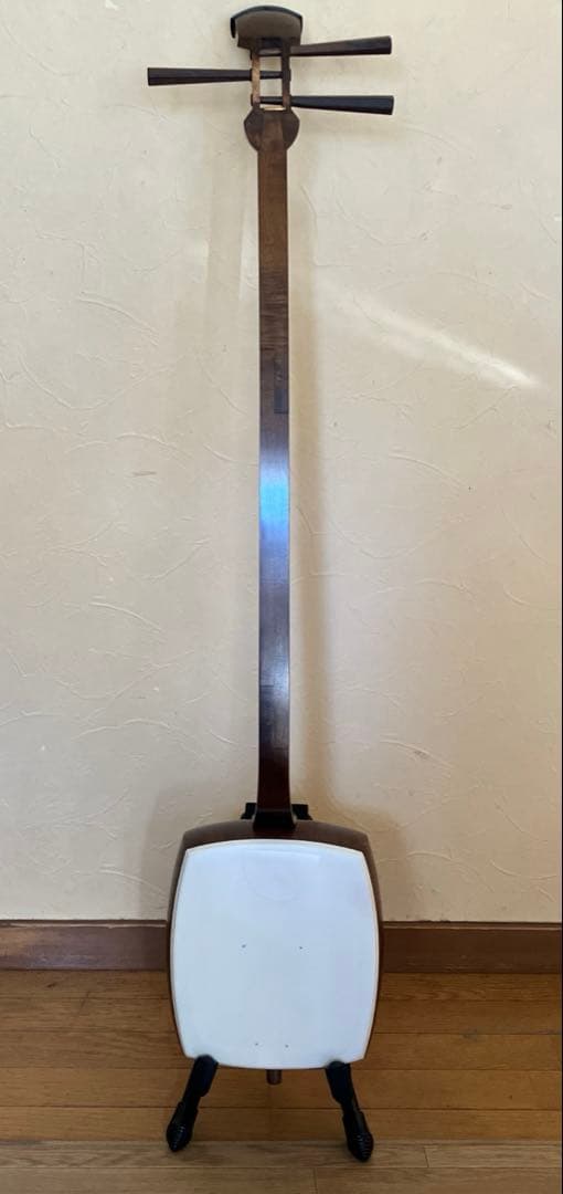 長唄・小唄三味線 銀細 綾杉洞 桑棹 かんべり修理済み 革両面張替済み