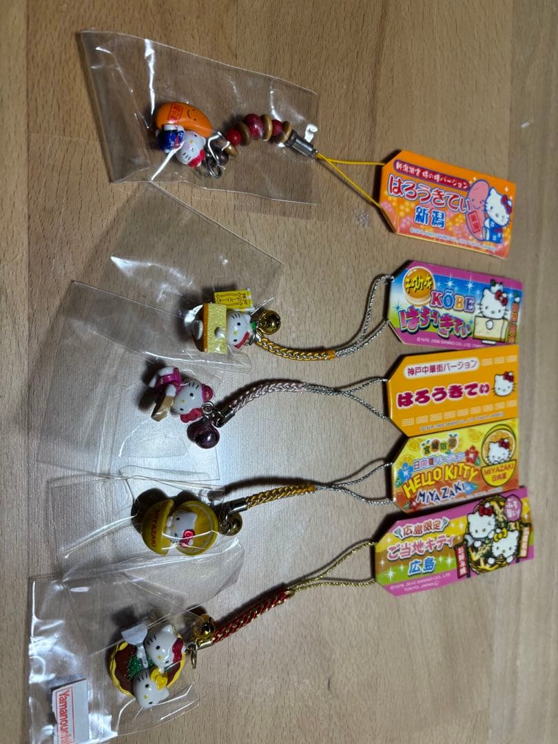 【タグ付・未使用】ご当地キティ 根付 ストラップ 5点セット
