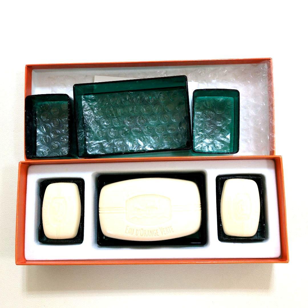 エルメス HERMES オードランジュヴェルト ソープセット 未使用品 箱