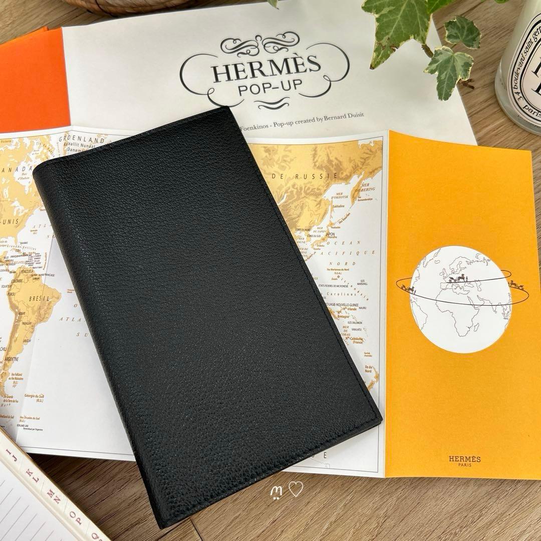 HERMES エルメス アジェンダヴィジョン 手帳カバー ブラック黒ノワール