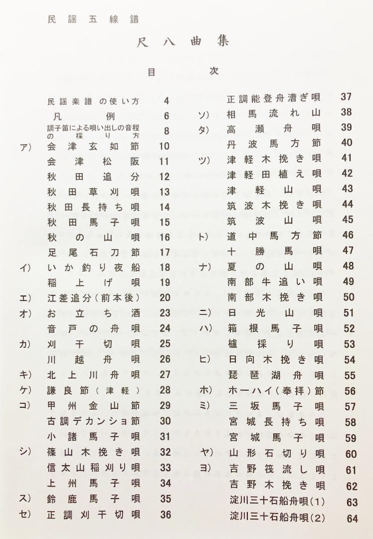 日本の民謡 五線譜『尺八曲集』u23～唄譜/楽譜/歌詞/尺八/練習/参考