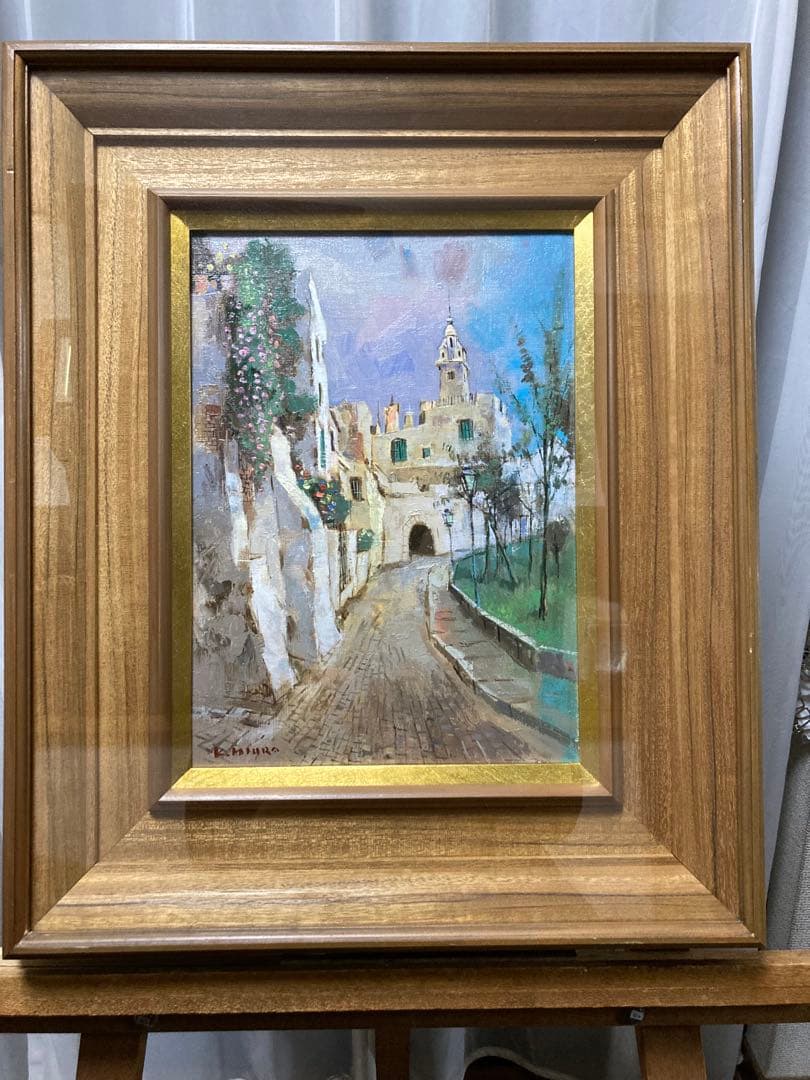 油絵 油彩 肉筆 【叙勲作家 三浦勝治】「セビリヤ」 F4号 美術年鑑掲載作家