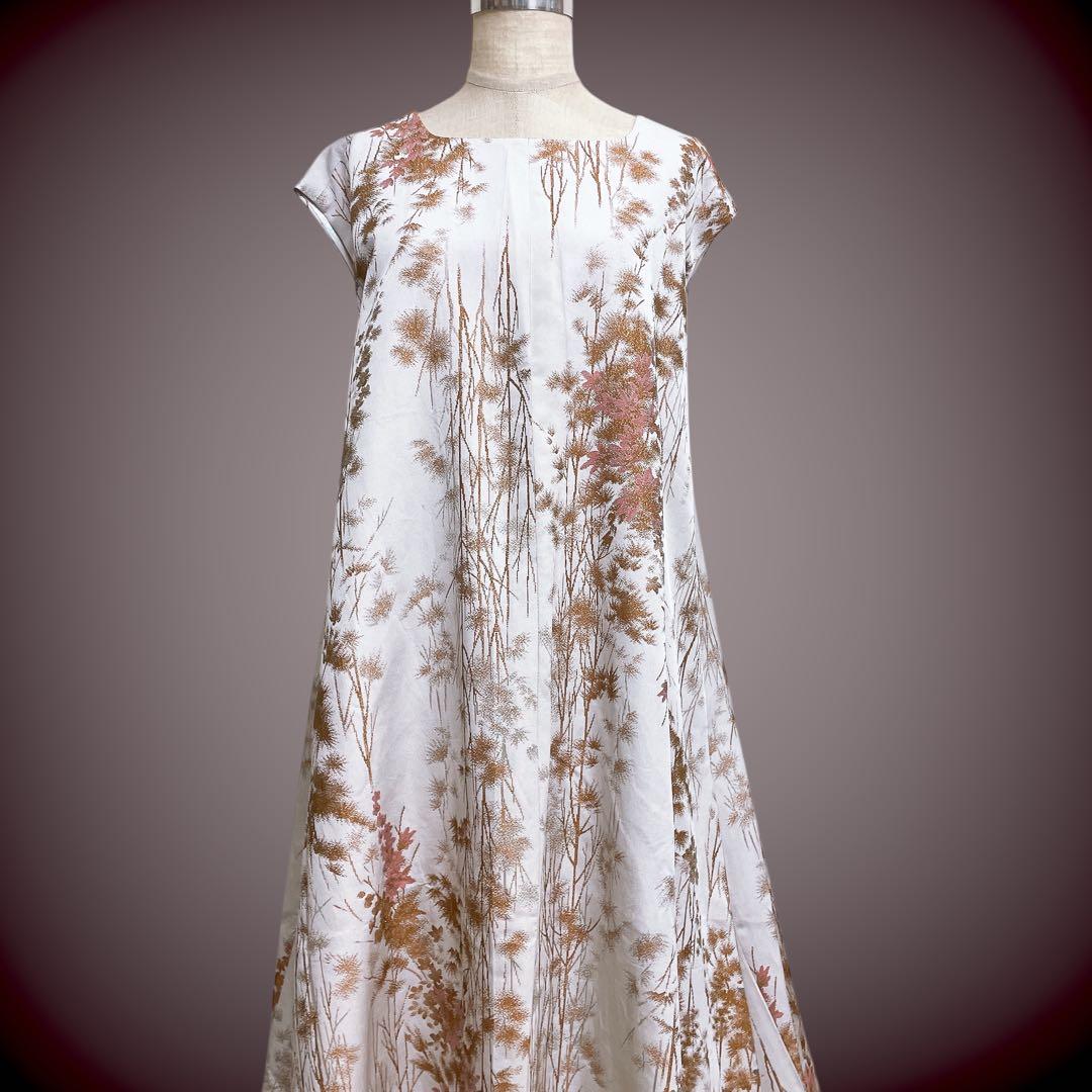 着丈140cm ラメ刺繍 マキシワンピース 着物リメイク J70413 - メルカリ