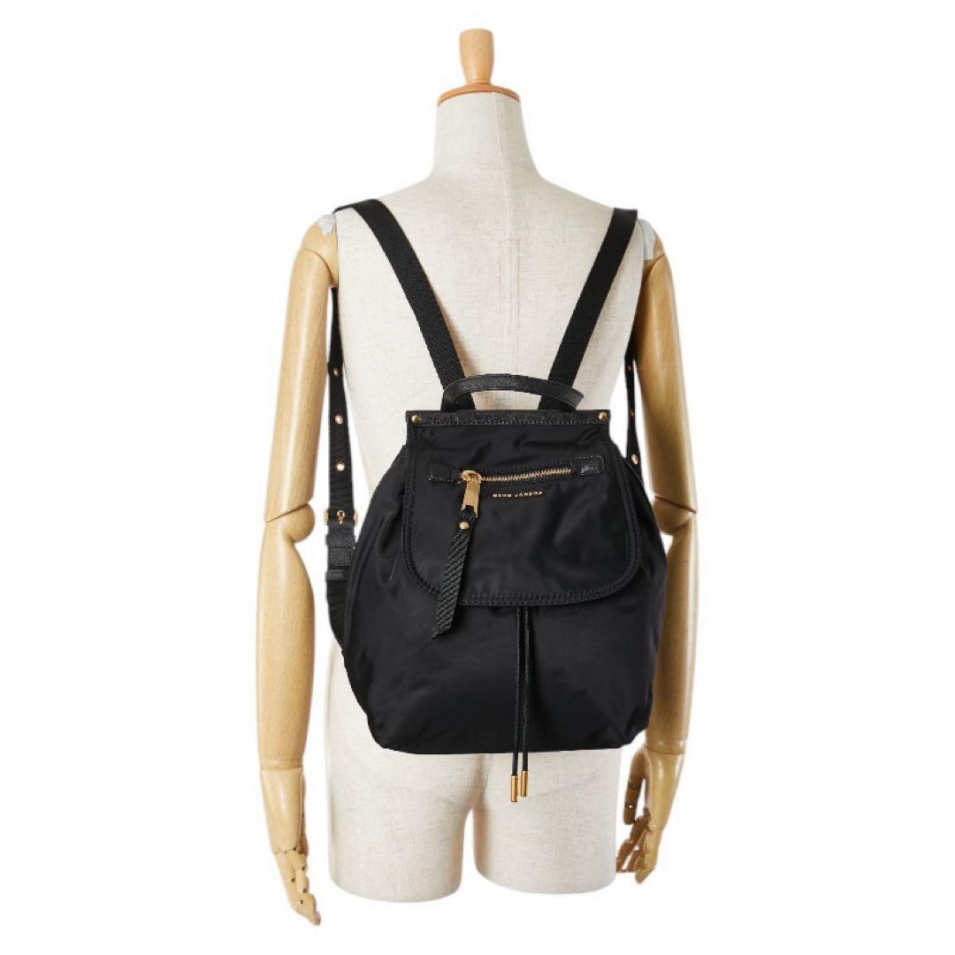 にゃあこ 美品 マークジェイコブス レザー×ナイロン ロゴ バックパック④