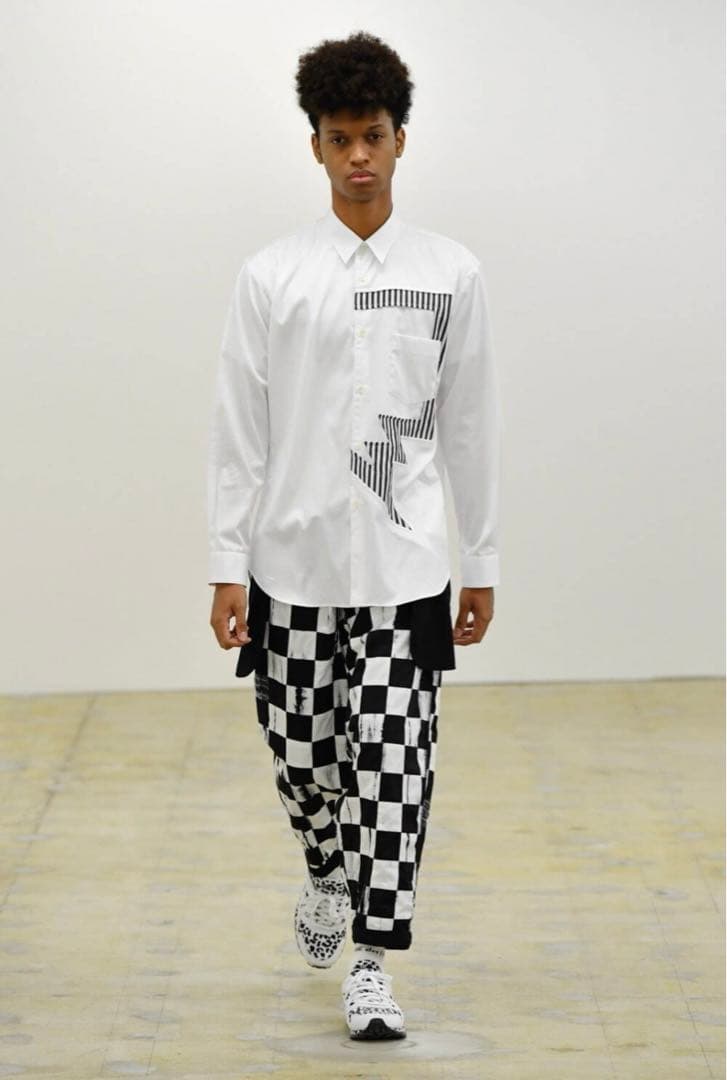 コムデギャルソンシャツ　吹き出しモチーフ 長袖白シャツ サイズXL 22ss