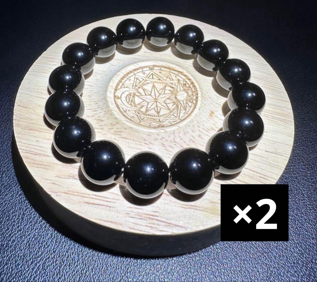 チベット産モリオン 12mm 2本