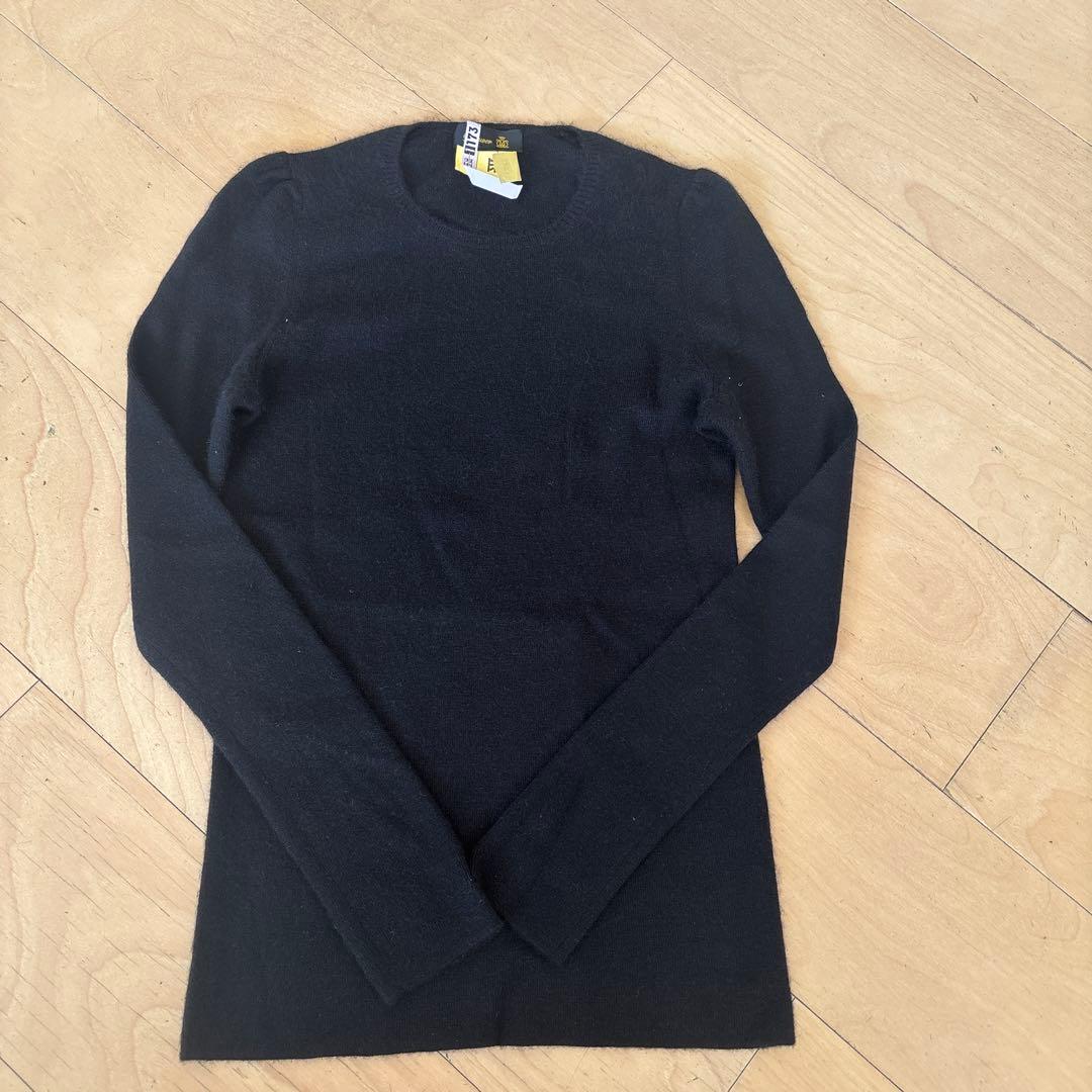 ドゥロワ　カシミア　 黒 長袖ニットセーター サイズ1 Drawer（ドゥロワー）の「Drawer AU ウールカシミヤ 7G Vネックニット