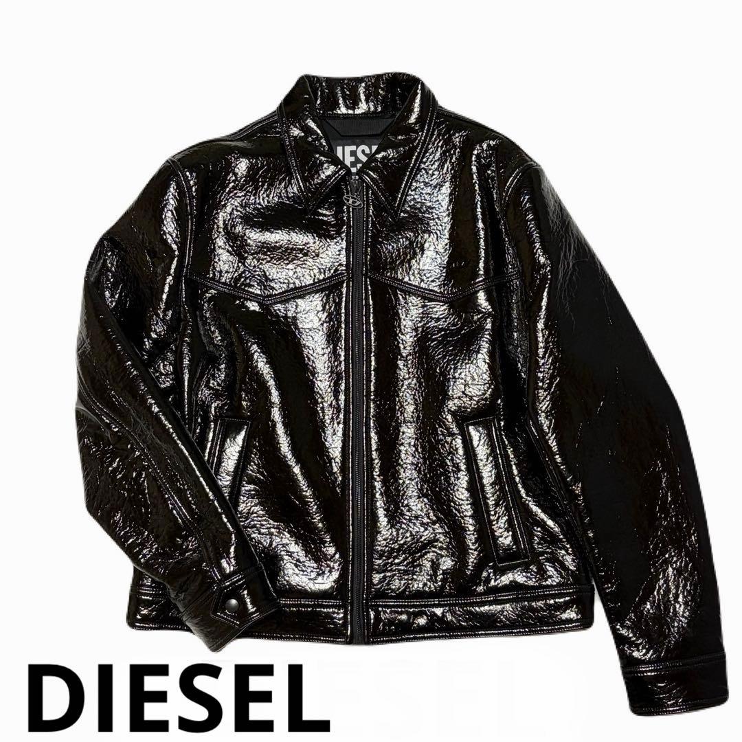 りく DIESEL シングルライダースジャケット アウター Lサイズ 美品 L-EO-WRD ライダースジャケット｜ブラック｜メンズ｜DIESEL