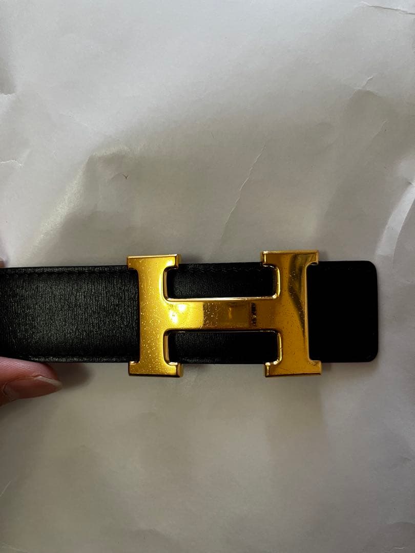 HERMES H字型希少ゴールドバックルベルト 90サイズ限定価格