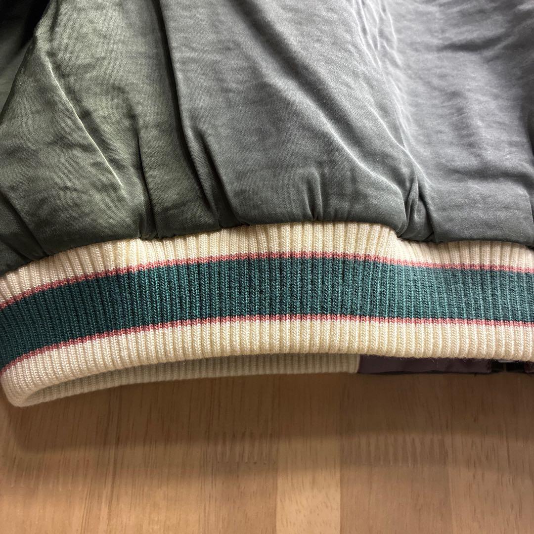 ヒューストン スカジャン マップ 地図柄 ヴィンテージ加工 グリーン 緑