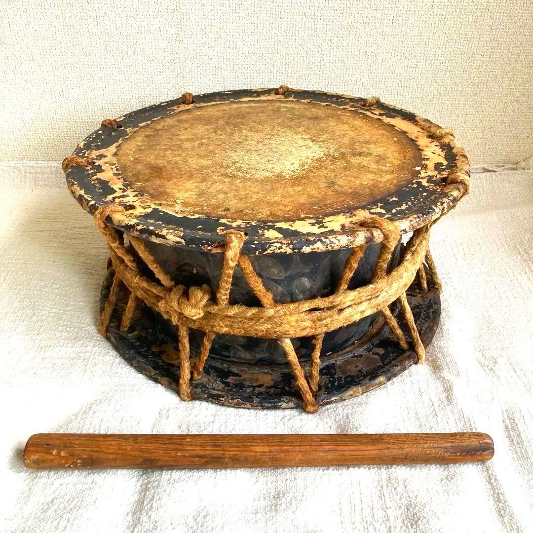 和太鼓　締太鼓　蒔絵胴　アンティーク　骨董 Yahoo!オークション -和太鼓(和楽器)の落札相場・落札価格