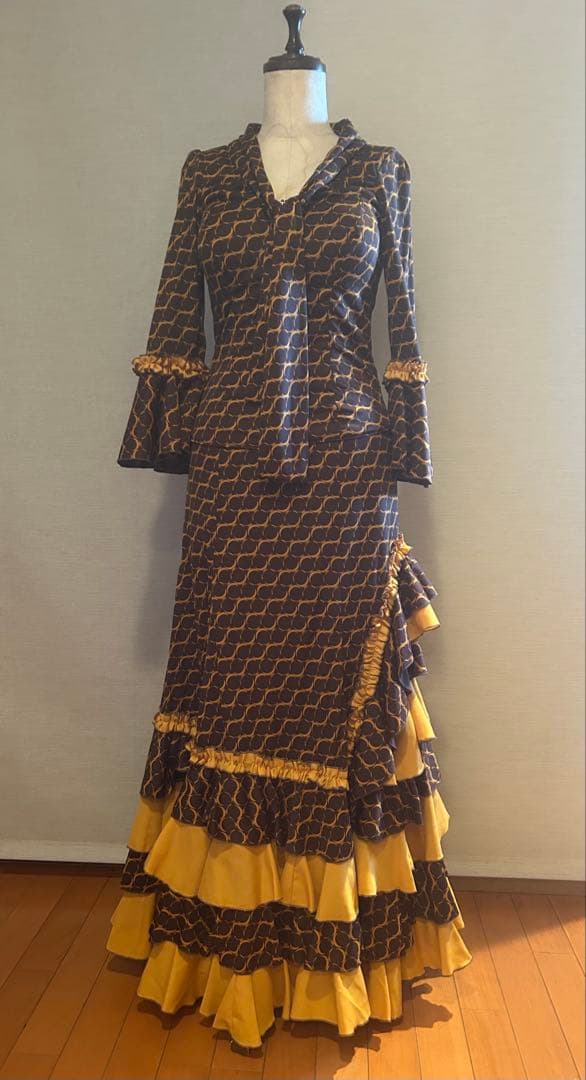 フラメンコ衣装ペチコート付き3点セット焦げ茶×辛子手作り中古美品 楽天市場】茶色ペチコート オーダー エナグア 軽い ペチ カラフル