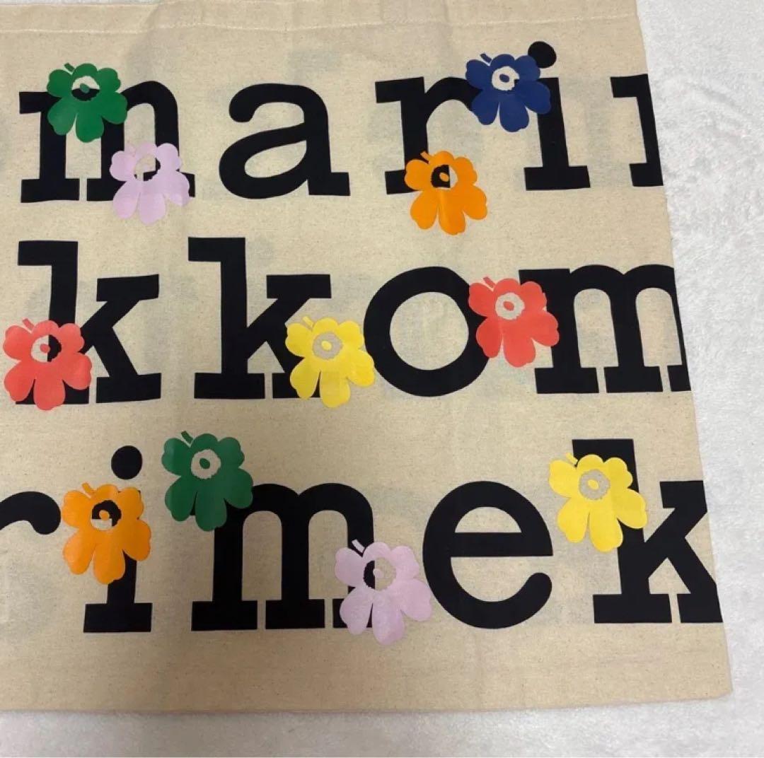 マリメッコ　ノベルティ marimekko - マリメッコ ノベルティトートバック 4段タイプ 黒字の通販