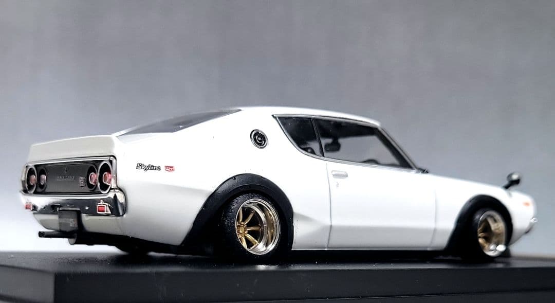 1/43　スカイライン改　ケンメリ2Dr　ワタナベ(ゴールド）アルミ製　深リム