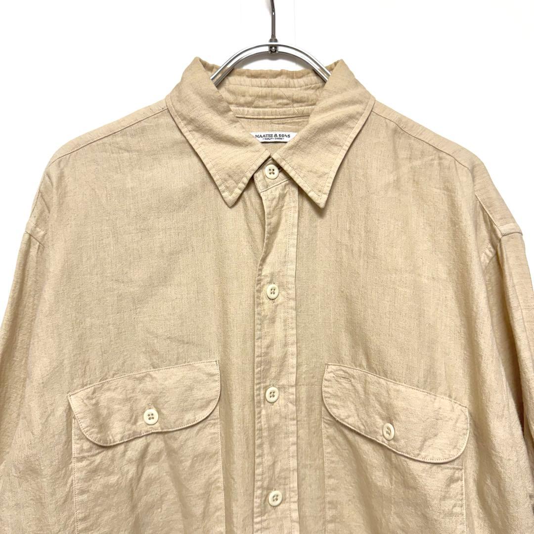 MAATEE&SONS 23SS 強撚リネンコットンオックスフォードワークシャツ