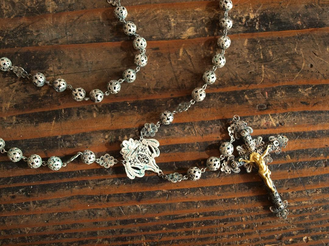 JOKER　＿＿＿＿＿銀線細工 ロザリオ フィリグリー十字架 /K082