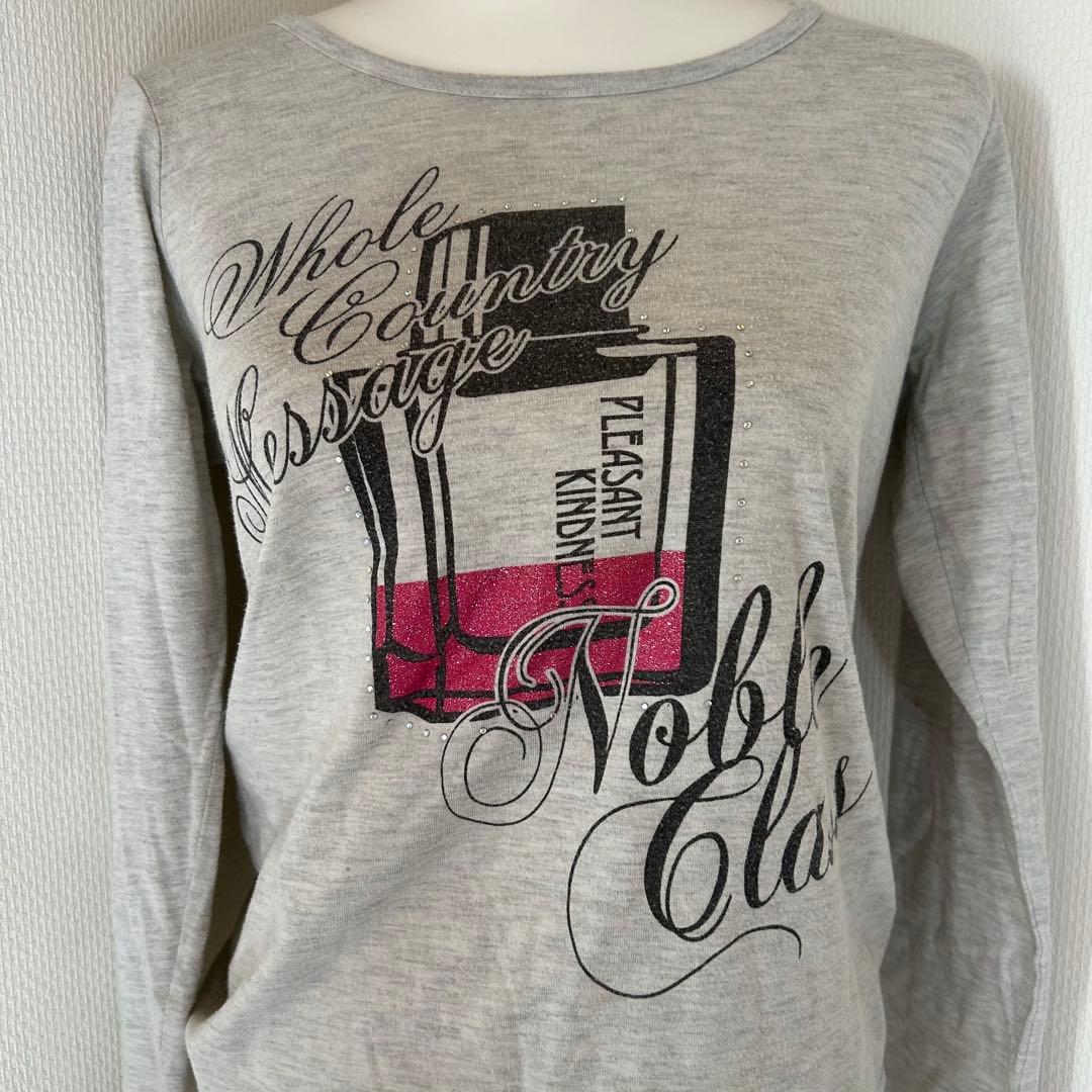 平成ギャル Y2K ロンT グレー ロゴトップス フェアリーグランジ 原宿系