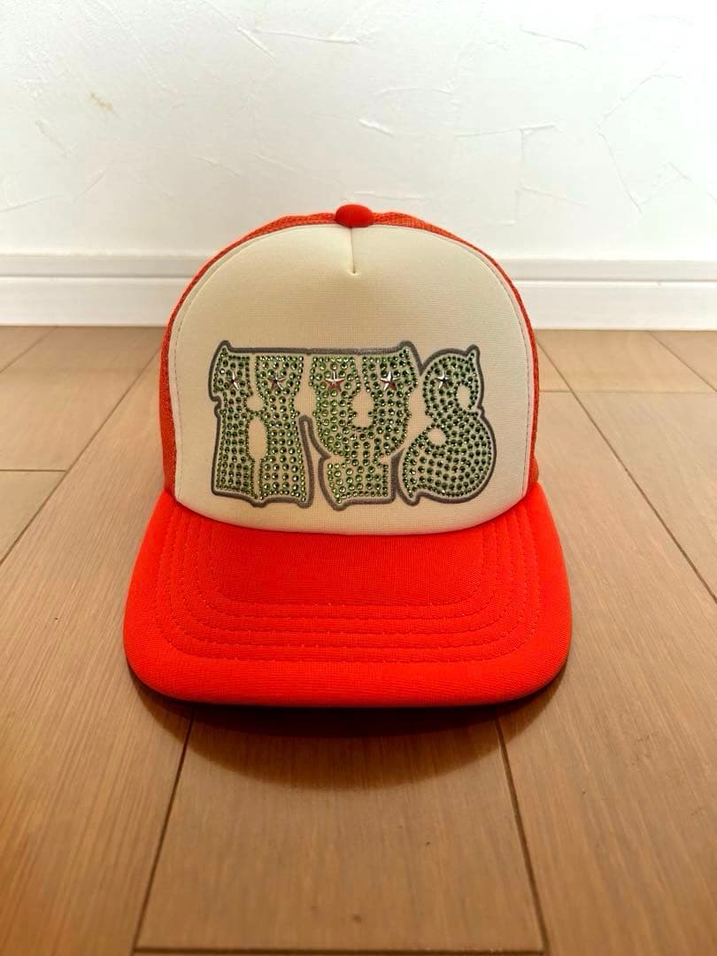 つ*こ様 ヒステリックグラマー ラインストーンメッシュキャップ オレンジ