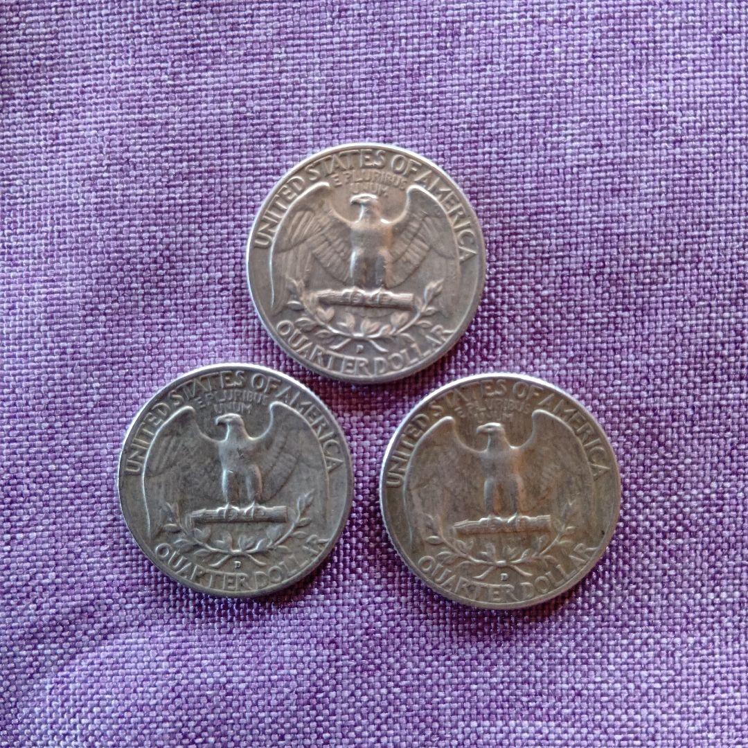 1964年ワシントンクォータードル3枚セット - メルカリ