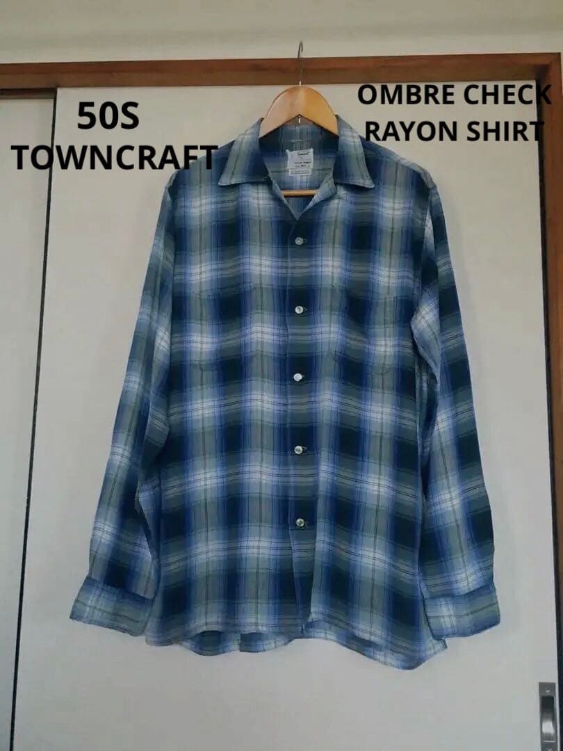 50S 60S TOWNCRAFT オンブレチェック レーヨン ヴィンテージ - メルカリ