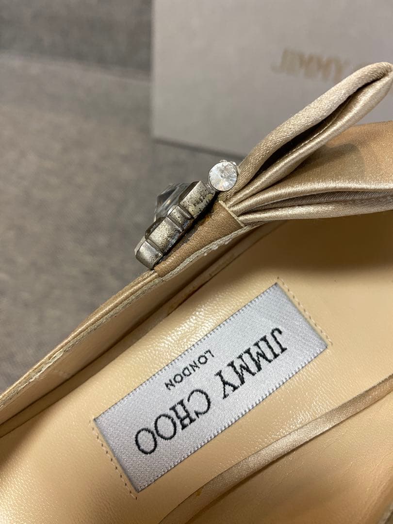 未使用品】限定 完売 JIMMY CHOO シルクサテンビジューパンプス 37
