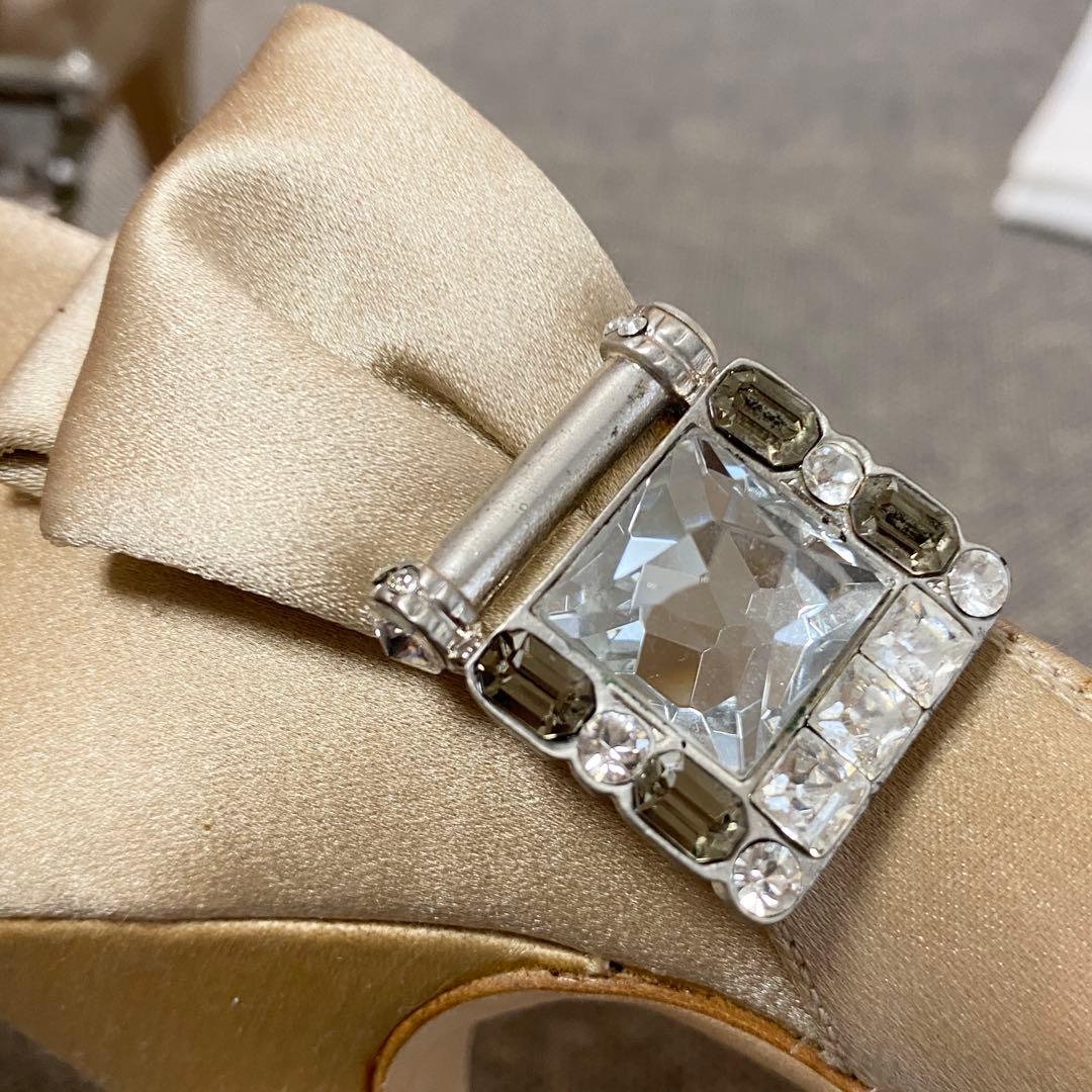 未使用品】限定 完売 JIMMY CHOO シルクサテンビジューパンプス 37