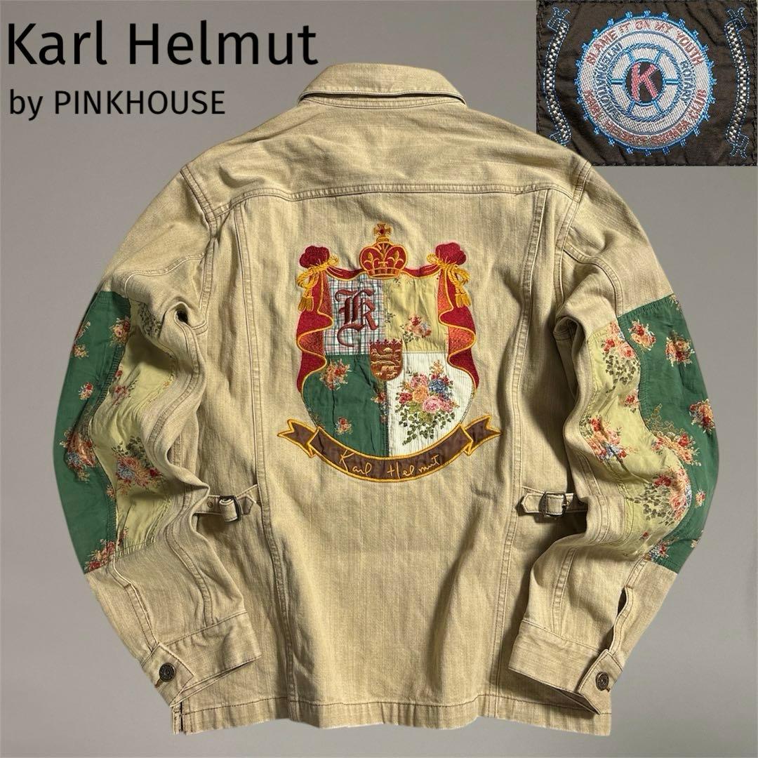 美品 Karl Helmut カールヘルム 刺繍＆パッチワーク ジャケット M
