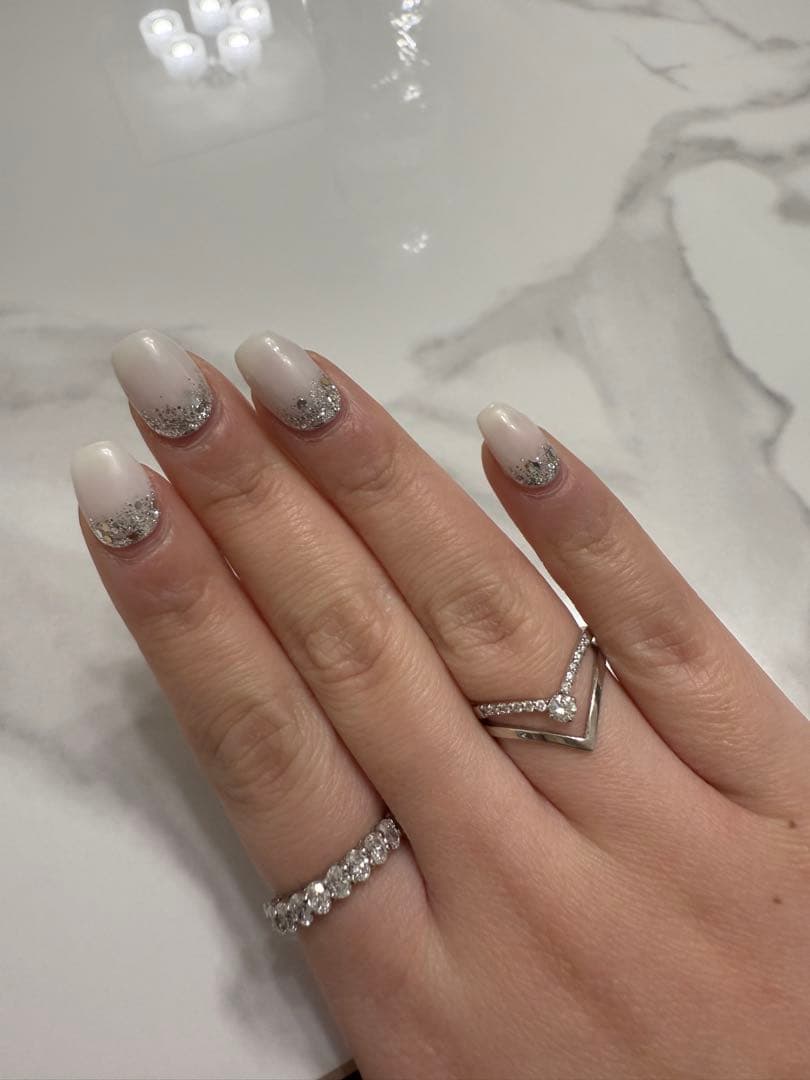 Pt 950 V字デザインリング 0.25ct #12