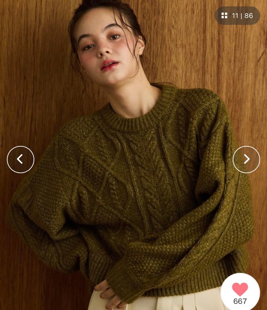 OLUN short cable knit/ショートケーブルニット