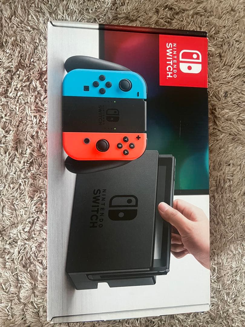 Nintendo Switch 赤/紫 本体 ACアダプター付き 箱付き - メルカリ