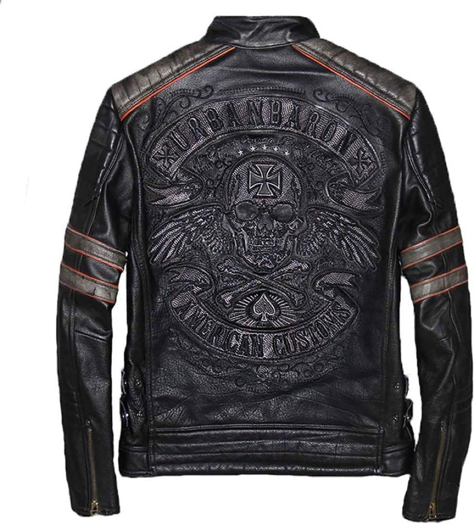 新品未使用 VIIBOY 本革ライダース M 黒 スカル刺繍 即購入OK