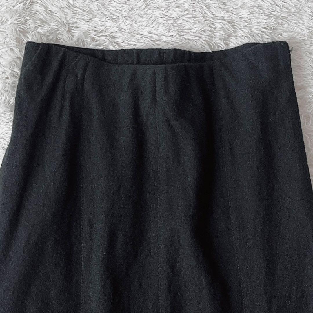 美品】ヨーガンレール タックフレアスカート マキシ丈ウール100％ 黒