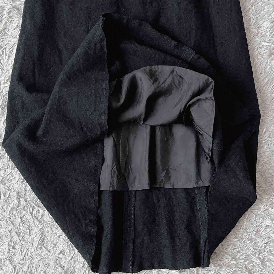 美品】ヨーガンレール タックフレアスカート マキシ丈ウール100％ 黒