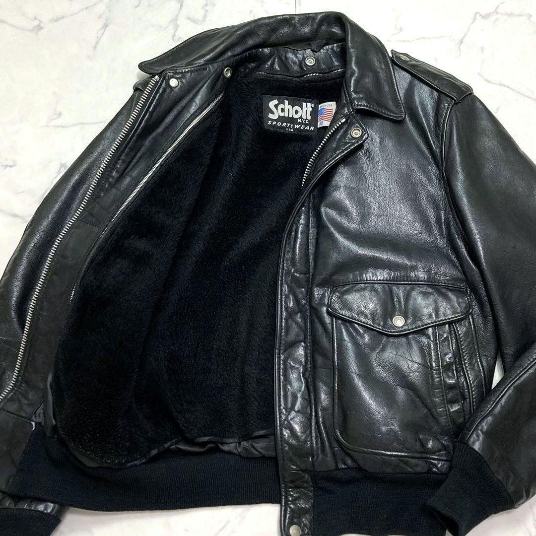 Schott 184SM レザージャケット A2 ボアライナー 2way 38