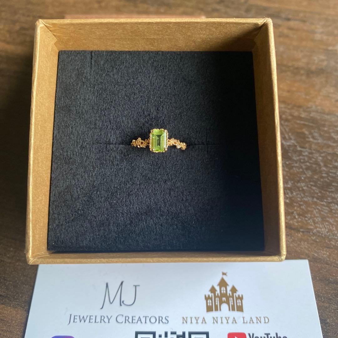 K10 ペリドット　指輪10号