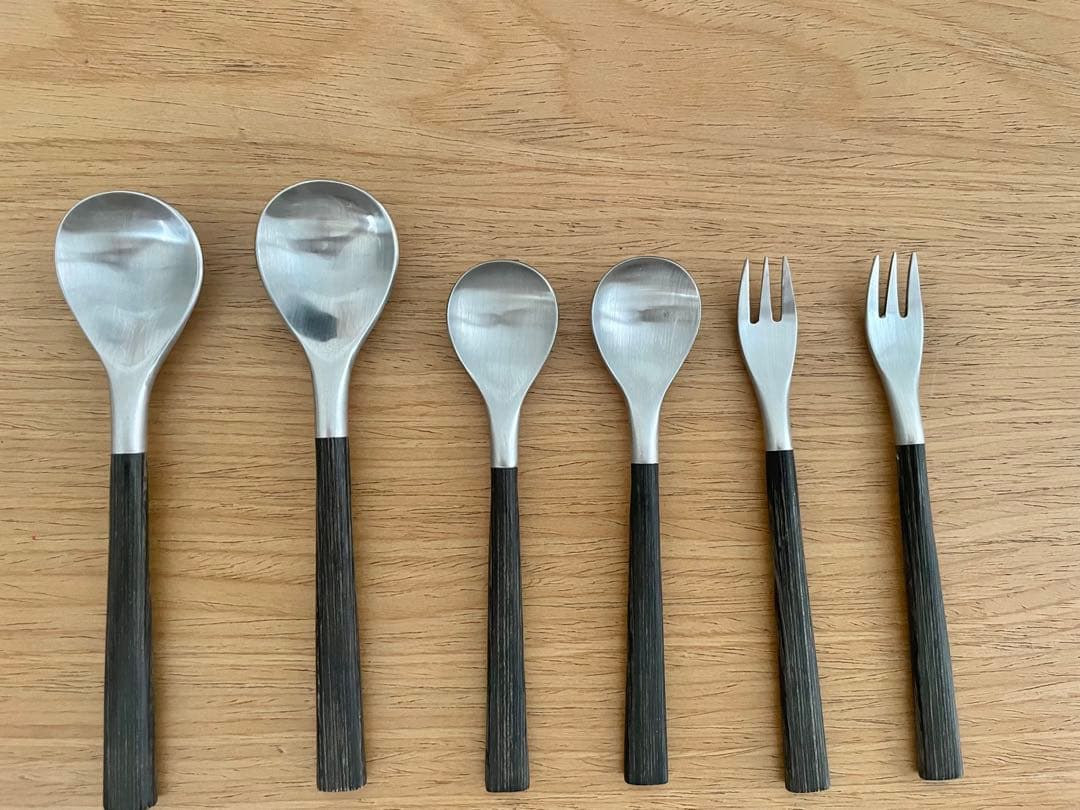 柳宗理　黒柄　カトラリーセット 柳宗理 デザートフォーク 全長19cm ステンレス 黒柄 カトラリー 日本製