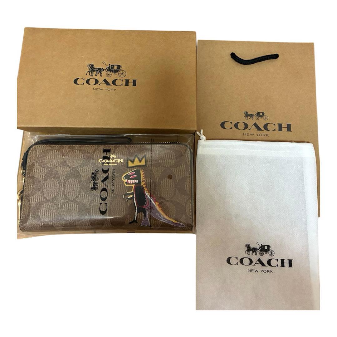 ✨新品未使用✨COACH バスキアコラボ 恐竜長財布 シグネチャー ✨限定✨
