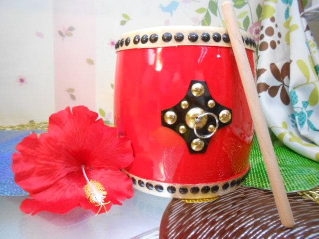 新品未使用(送料無料)9500円　エイサー小太鼓18*20cm撥付き