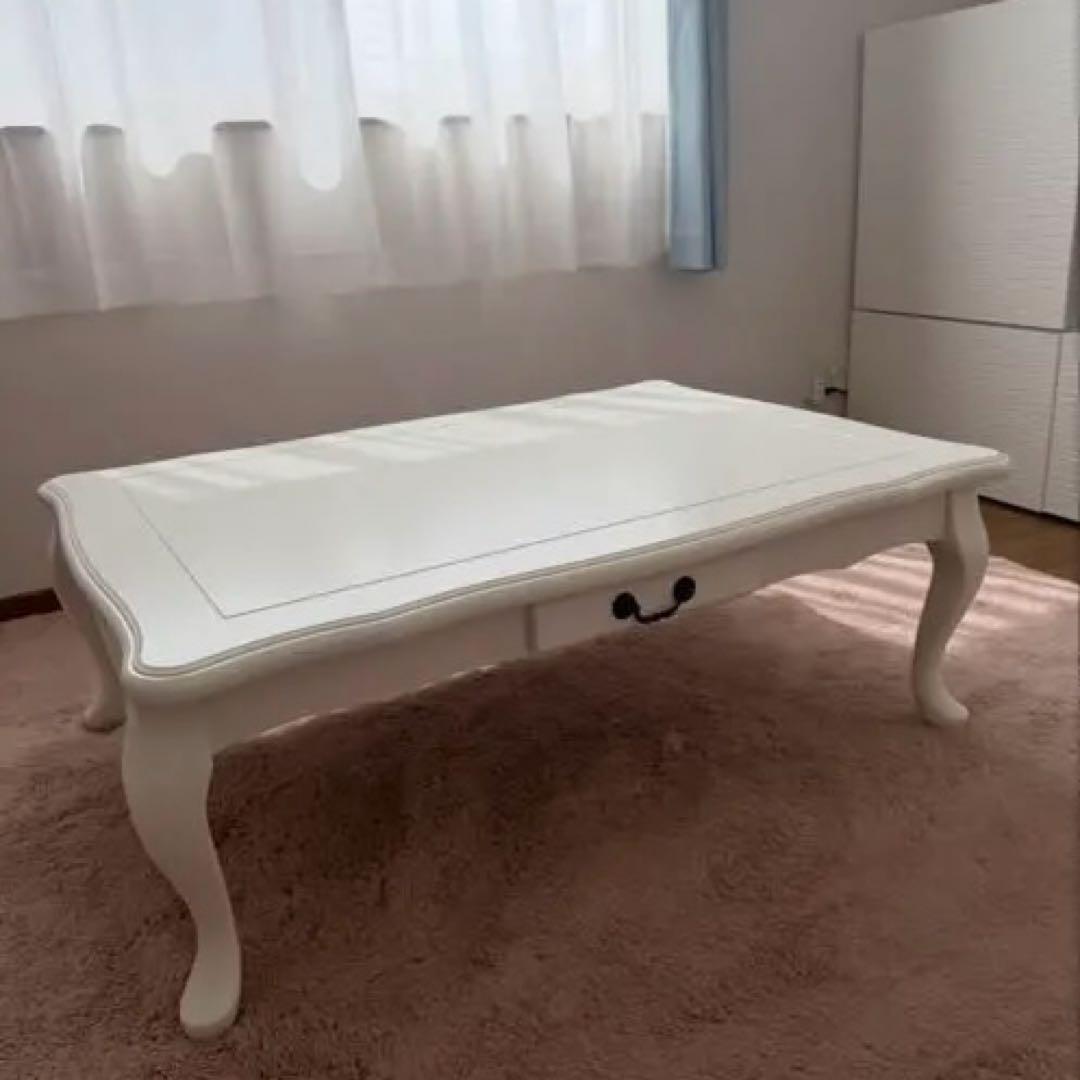 こたつ 猫脚 長方形テーブル 姫系 姫家具 アンティーク風 ねこ脚美品！