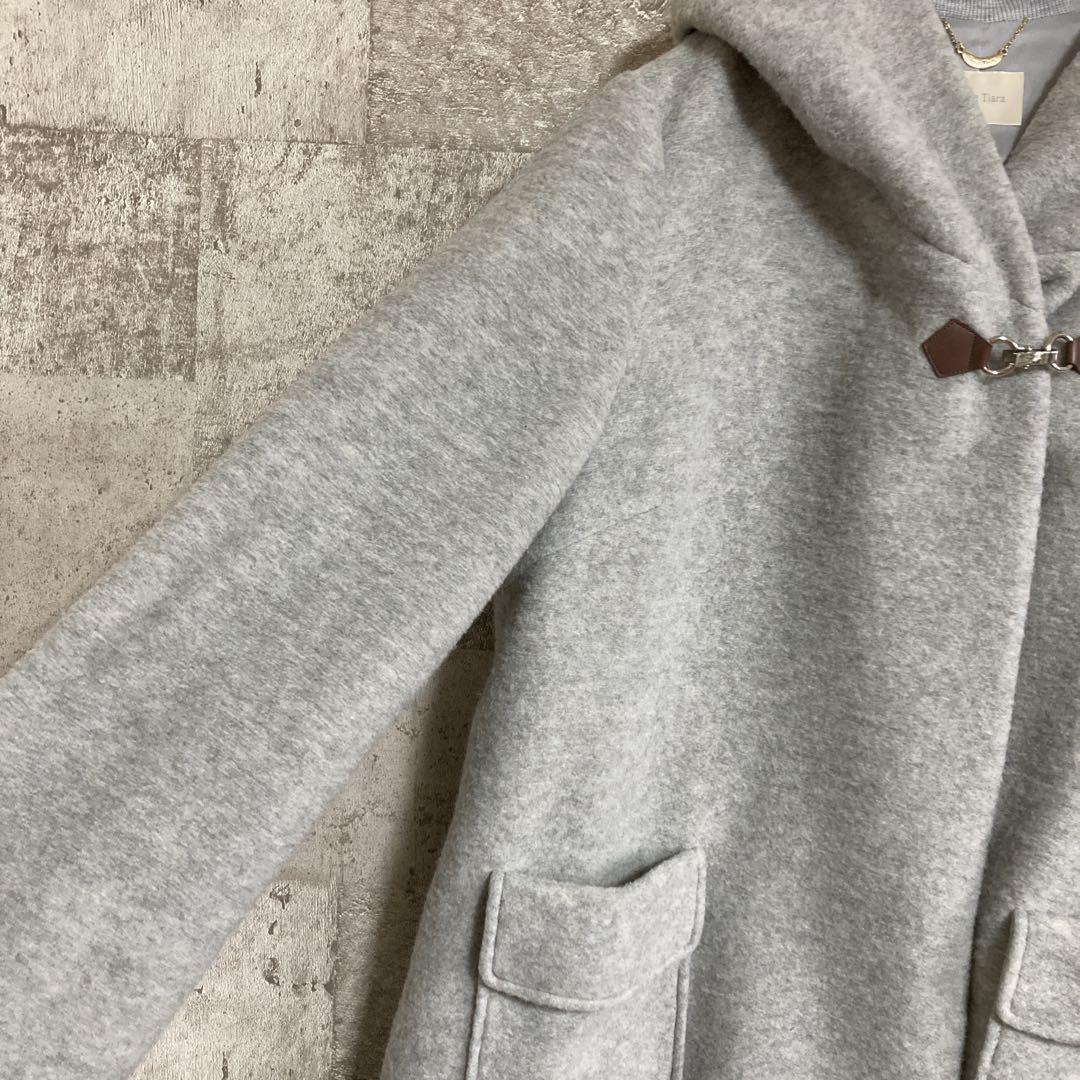 美品ROSE TIARA フーデットコート ライトグレー サイズ46 ダッフル